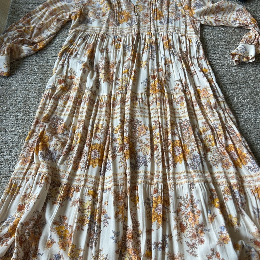 FREE PEOPLE: Floral Long Sleeve Maxi Dress